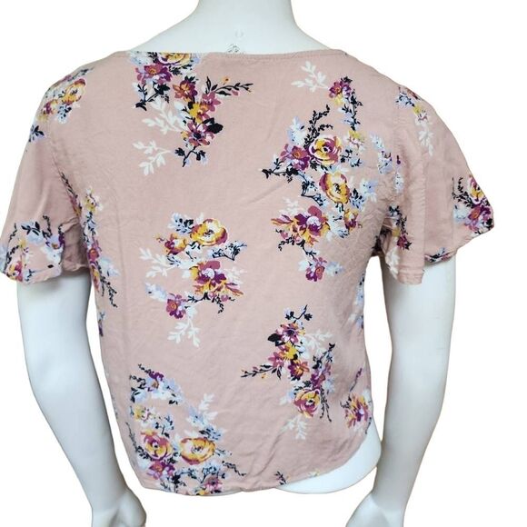 Mudd Pink Floral Blouse (S) - Picture 5 of 6